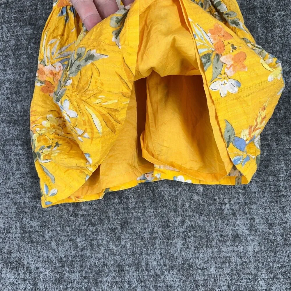 Baby B'gosh Dress Baby Girl‎ 12M Yellow Floral Plaid Button Sleeveless Cotton